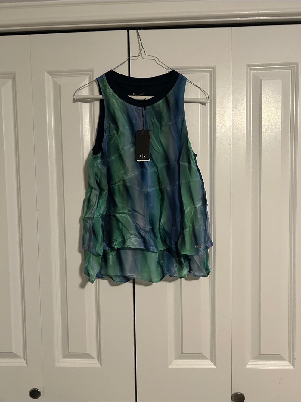 A/X Armani Exchange Blue & Green Layered Chiffon Camisole